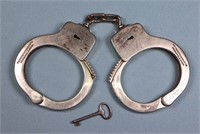 Vintage Peerless Police Handcuffs w/ Key