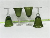Artland Iris Avocado Green Wine Goblets (4)