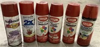 Lot of 6 -12 Oz. Cans of Red Gloss Paint