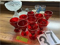 Red Colored glassware