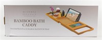 * NIB Bamboo Bath Deluxe Caddy: Waterproof &