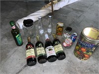 box lot of bottles and jars