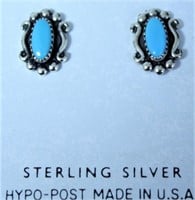 STERLING SILVER TURQUOISE STUDS