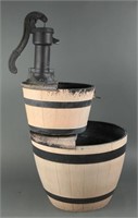 Rustic Wood Barrel Cascading Fountain