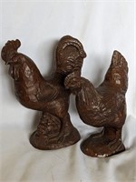 ROOSTER & CHICKEN STATUES