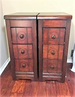 Pair of Antique Three Drawer Nightstands