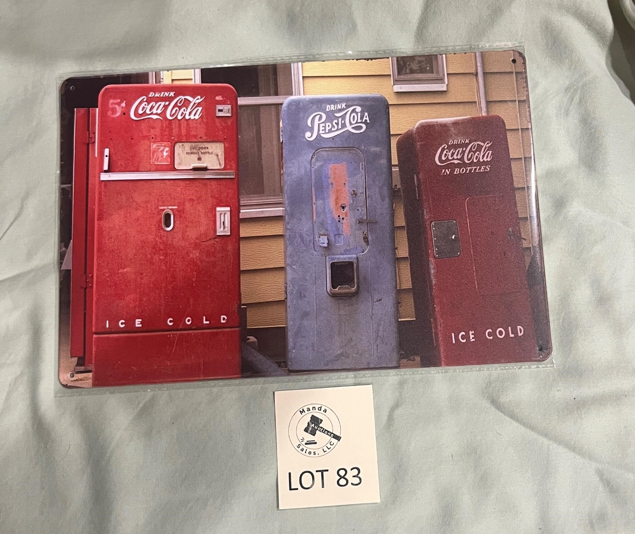 Coca-Cola / Pepsi Retro Refrigerator Coolers Sign