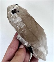 367 G Rare Smoky Quartz With Garnet & Tourmaline