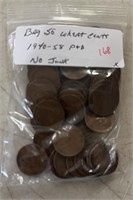 (BAG OF 50) 1940-58-P&D LINCOLN WHEAT BACK CENTS