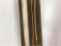 Estate Tennis Bracelets - one signed 826, display