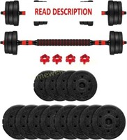 44/66/88Lbs Adjustable Dumbbells & Barbell Set