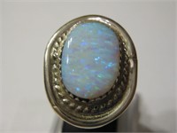 Southwest SS opal Ring - Hallmarked