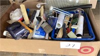 Miscellaneous paint brushes, paint rollers,