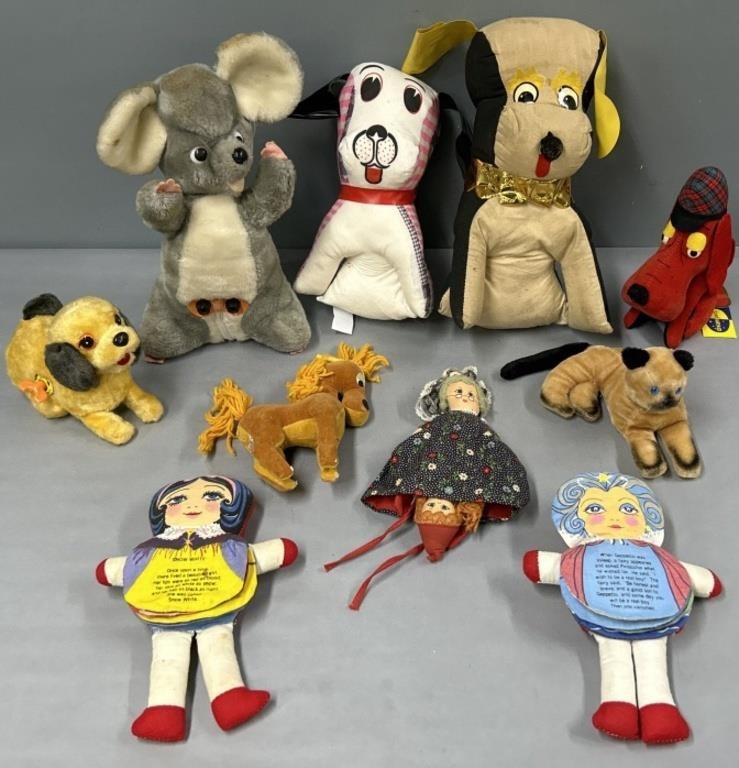 Vintage Plush Animals & Cloth Pinocchio