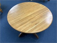 Round Blond Wooden Dining Table