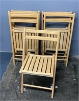Set of 6 Wood Folding Chairs