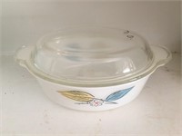 Fire King 1 1/2 Quart Handled Bowl with Lid