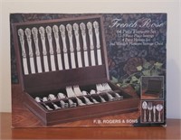 NEW 64 Pc Flatware Set F B Rogers Sons French Rose