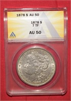 1878 Morgan Silver Dollar - Seven Tail Feathers