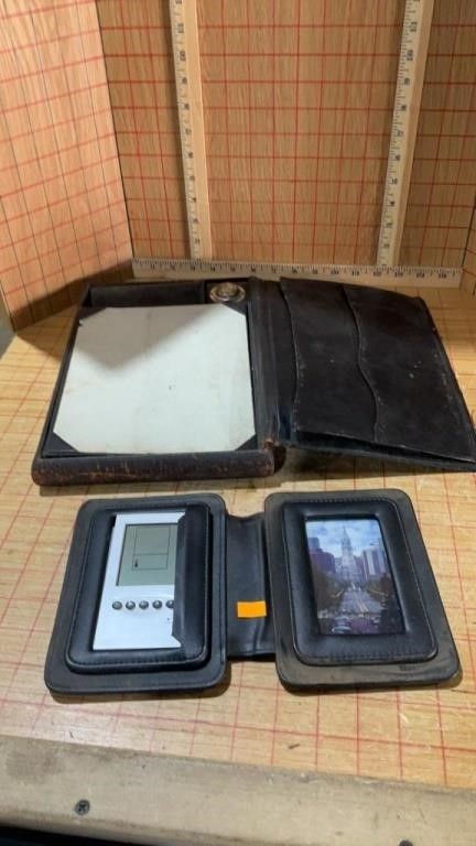 Old leather case, writing tablet, etc.