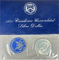 1971 uncirculated silver Eisenhower dollar