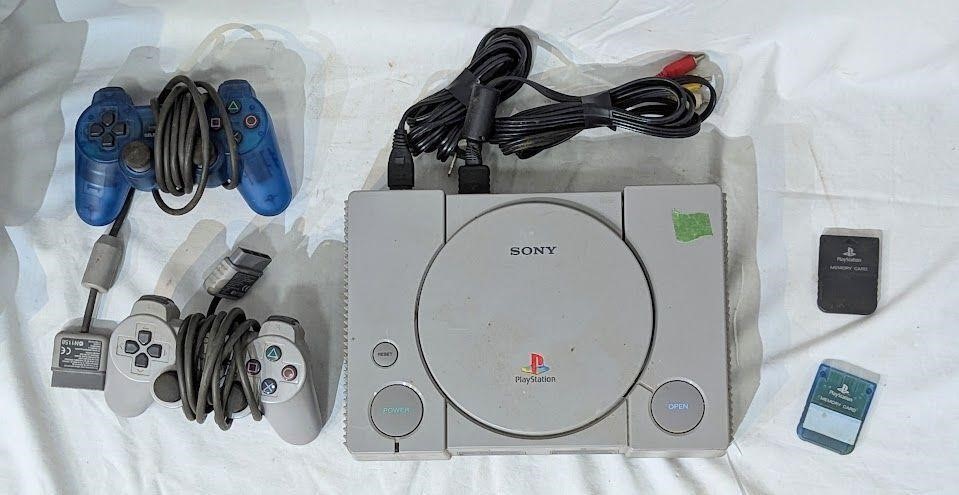 Play Station Console With Controllers