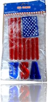 Set of 4 window decals for 4th of July