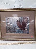 Framed Eagle artwork with spirituals message