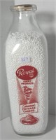 ROYAL DAIRY SQ MILK BOTTLE GUELPH COTTAGE CHEESE