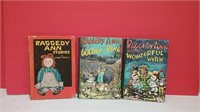 3 Raggedy Ann Books Dated 1961