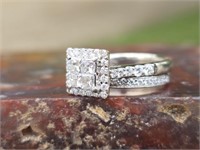 14K White Gold & Diamond Engagement Ring +