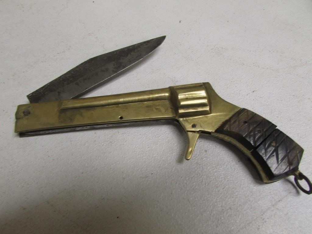 brass gun knife