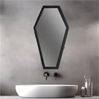 Barydat Gothic Coffin Mirror with Cabinet