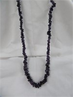 LADIES SINGLE STRAND AMETHYST BEAD NECKLACE