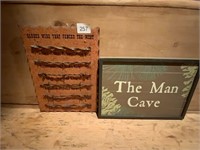 Vintage Barb Wire Fence Plaque & Man Cave Sign