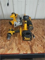 18 volt Dewalt saw Sawzall drill and flashlight