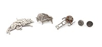 Native Sterling Silver Pins & Earrings