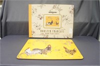 Set of 4 Rooster Francais Hard Place Mats