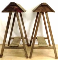 2 wooden Saddle Stands