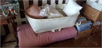 Vintage bassinet and large blanket