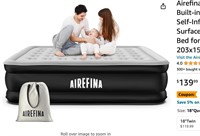 Airefina 18" Air Mattress Queen with Built-in