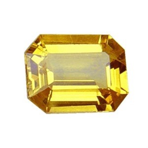 Genuine 0.49ct Emerald Cut Yellow Sapphire