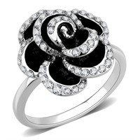 Lovely .32ct White Sapphire Black Rose Ring