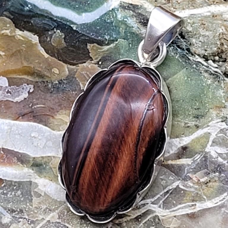 925 SILVER TIGERS EYE PENDANT