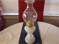 Oil Lamp - Milk Glass