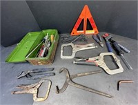 Tool Lot- Box w/Screwdrivers, Snips