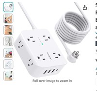 Surge Protector Power Bar - 8 Widely Outlets