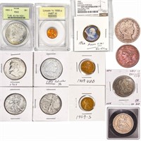 [13] 1806-1963 1 Ayer's, 1 $1, 1 25C, [5] 50C,5
