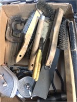 Flat of brushes, clamps, straight line etc. tools
