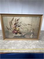 Mid Century Modern framed picture from 1950s,